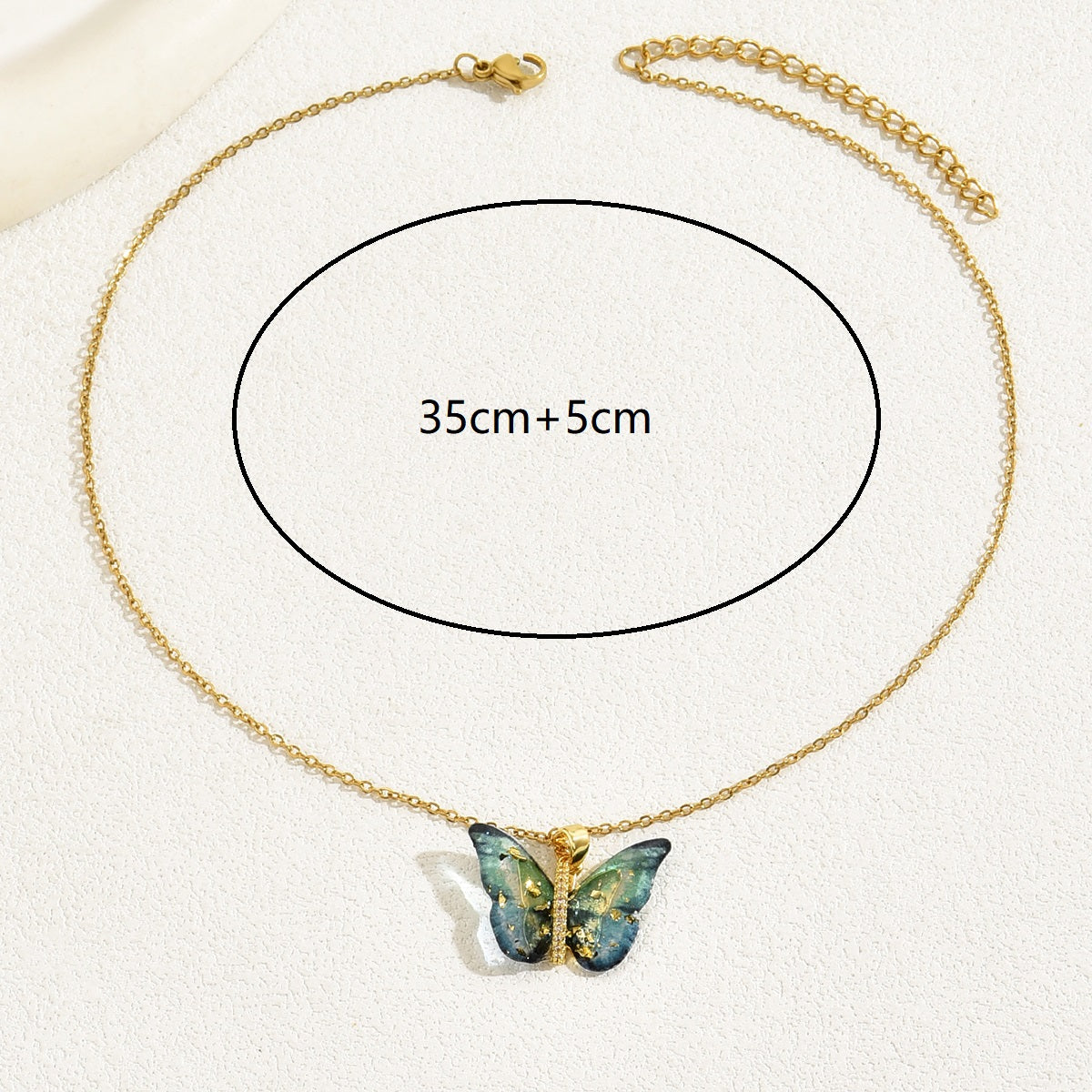 sweet simple style butterfly copper 18k gold plated zircon necklace in bulk